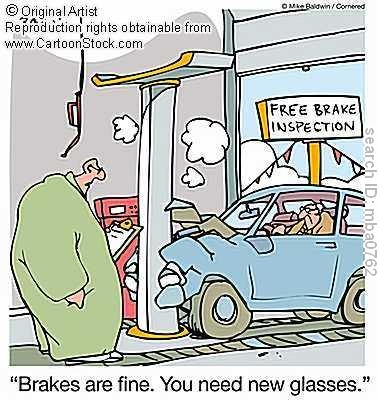 Free Brake Inspection- Funny Car Cartoons