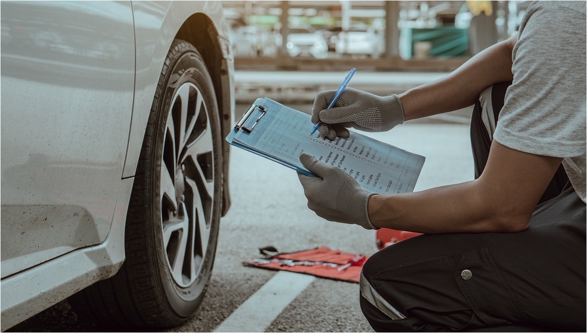 Inspect rental car in Uganda