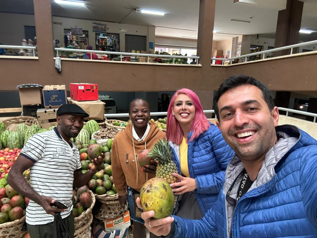 tourist with locals